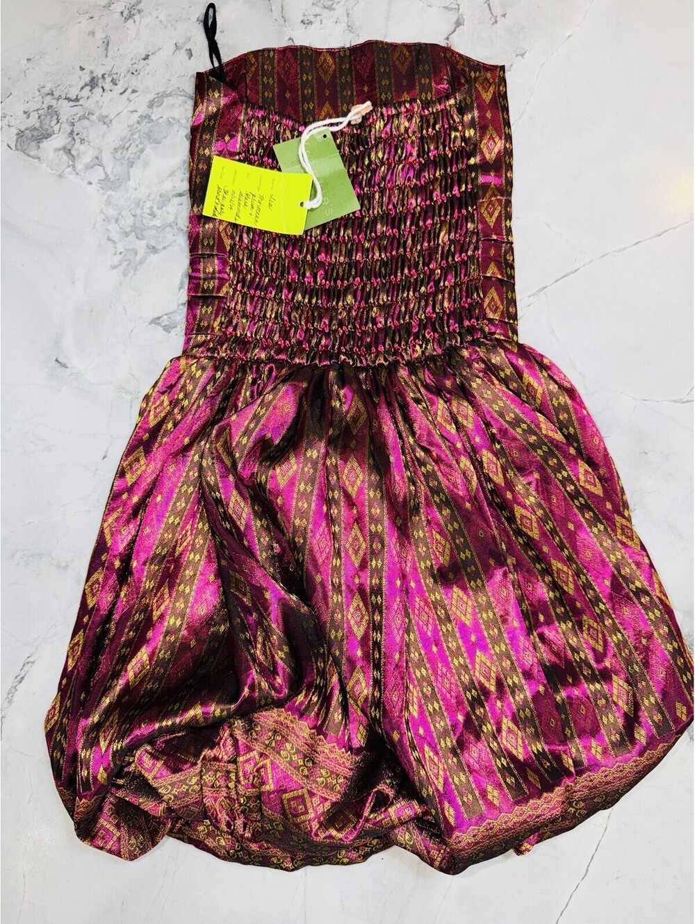 Stella M’Lia LIA Strapless Brocade Bubble Dress Moroccan Plum NWT OSFM 10-14